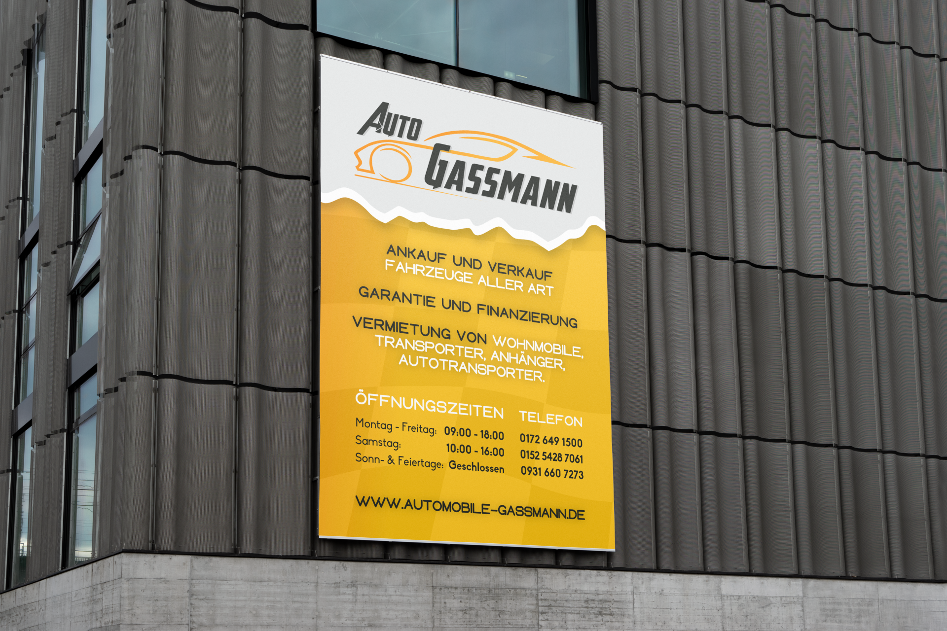Schild an der wand großformat corporate identity marketing designer würzburg deutschland PRIO Creative Design
